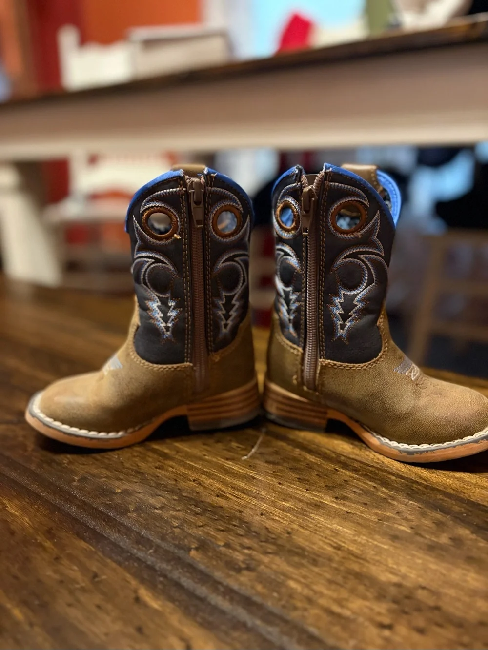 Twister Brown, Black & Blue Kids Cowboy Boots